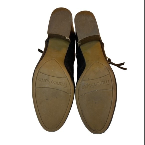 FRANCO SARTO Callahan black leather block heel ankle booties - Size 6.5M - Picture 4 of 11